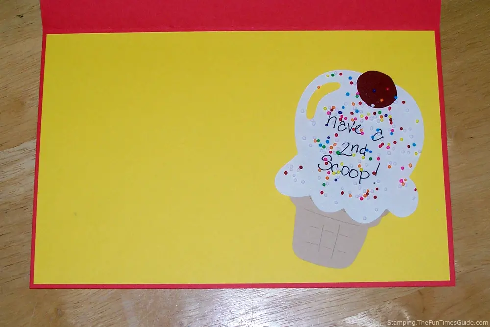 Handmade Birthday Card With An Ice Cream Cone & Sprinkles