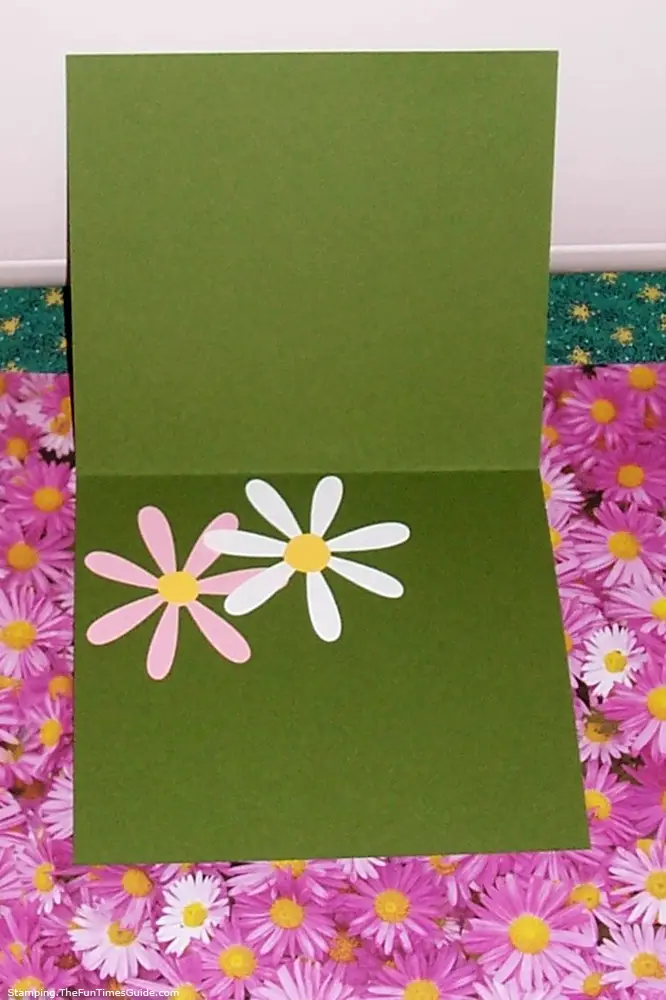 pink flowers borders. Handmade Pink Flower Card #2