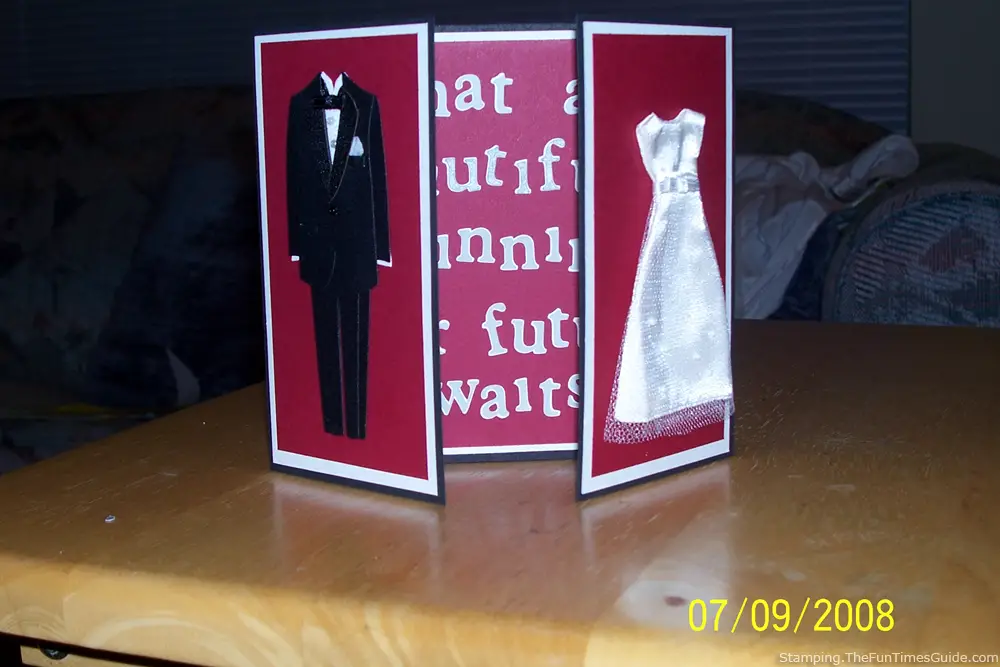 This elegant wedding card was created to match the wedding colors red and 