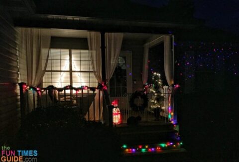 This is what the window Christmas tree looks like during at night.