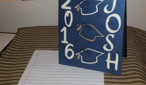 Personalized Graduation Cards: A DIY Grad Card In School Colors With Grad Caps & Tassels