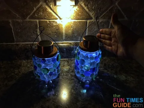 These DIY solar lanterns add a nice ambiance to our outdoor space... and our indoor space too!