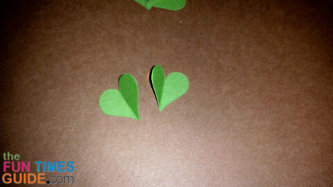 Turning hearts into clovers. photo by Suzie at TheFunTimesGuide.com make-shamrock-clovers