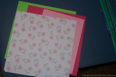 Pink flower papers used to make these 2 handmade cards. photo by Suzie at TheFunTimesGuide.com